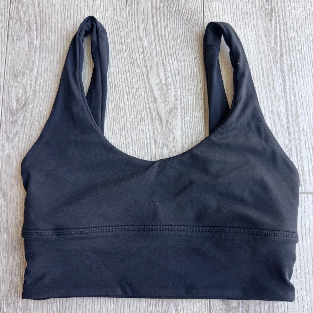 Lululemon Align Tank Top Black Nulu Built-in Bra Size 2 LW2ASBS